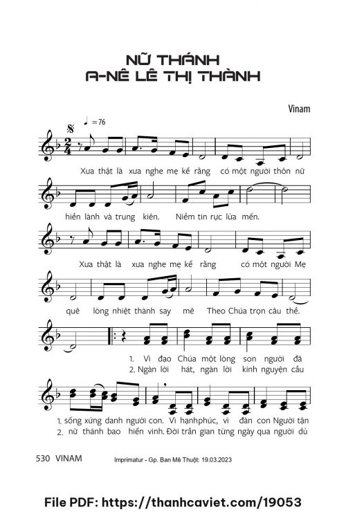 Nữ Thánh Anê Lê Thị Thành - Vinam - trang 1