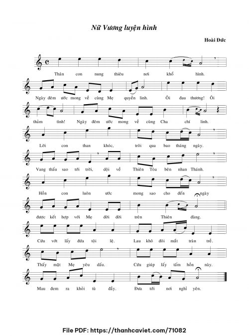Nữ vương luyện hình - Lm. Hoài Đức - trang 1