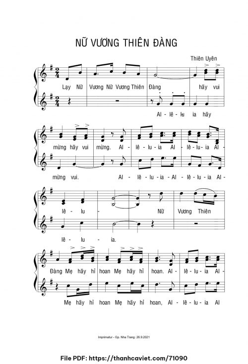 Nữ Vương Thiên Đàng - Sr. Thiên Uyên - trang 1