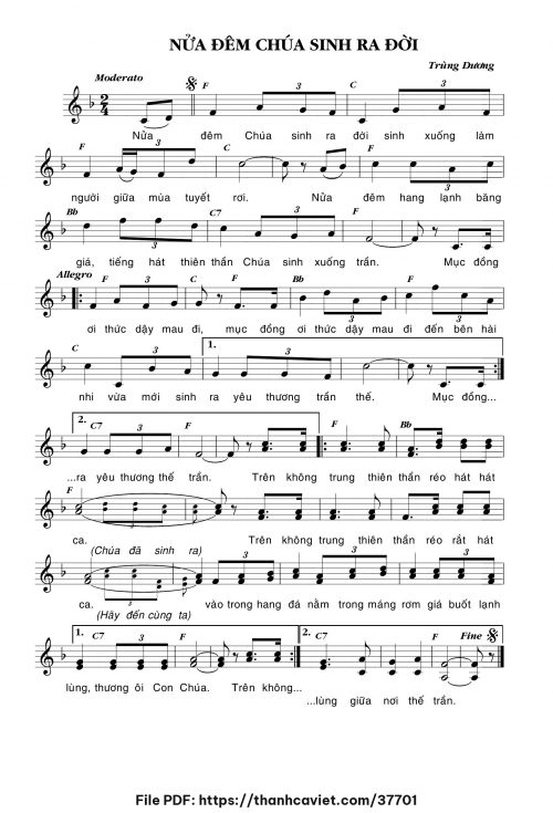 Nửa đêm Chúa sinh ra đời - Trùng Dương - trang 1