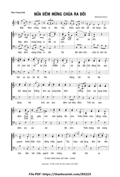 Nửa đêm mừng Chúa ra đời - Lm. Phaolô Đạt - trang 1