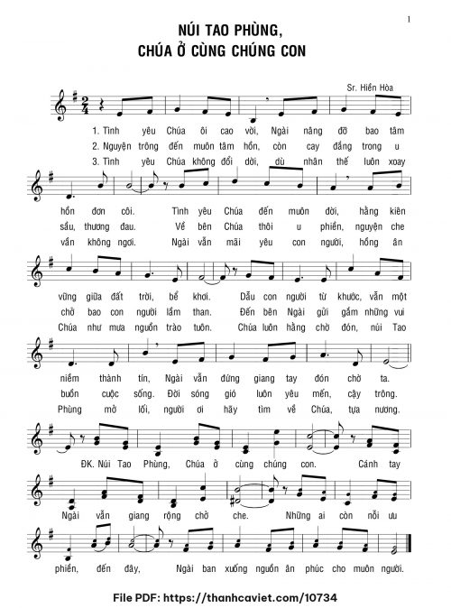 Núi Tao Phùng, Chúa ở cùng chúng con - Sr. Hiền Hòa - trang 1