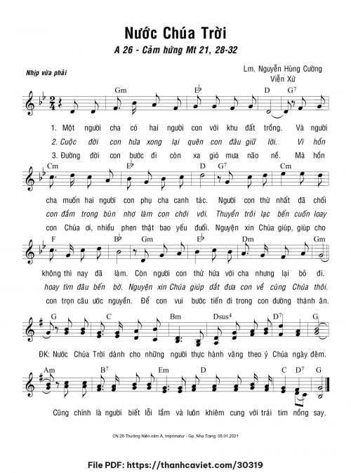 Nước Chúa Trời - Lm. Nguyễn Hùng Cường - Viễn Xứ - trang 1