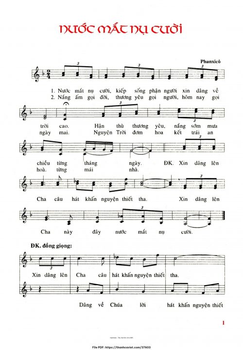 Nước mắt nụ cười - Phanxicô - trang 1