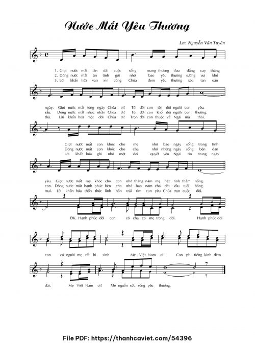 Nước mắt yêu thương - Lm. Nguyễn Văn Tuyên - trang 1