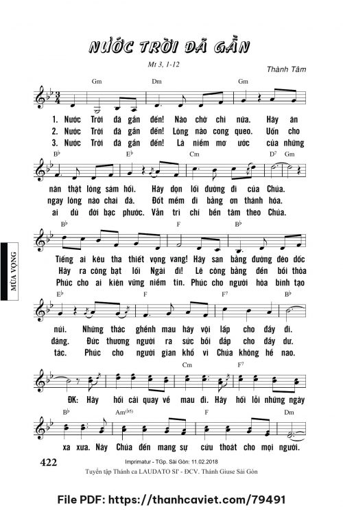 Nước Trời đã gần - Lm. Thành Tâm - trang 1