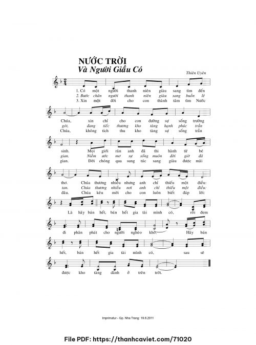 Nước Trời và người giàu có - Sr. Thiên Uyên - trang 1