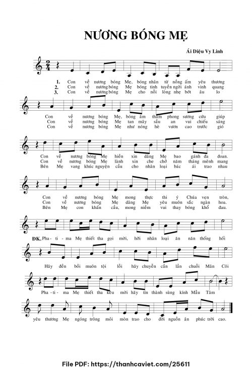 Nương bóng Mẹ - Sr. Ái Diệu Vy Linh - trang 1