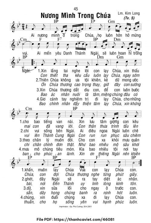 Nương mình trong Chúa - Lm. Kim Long - trang 1