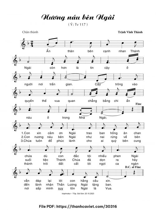 Nương náu bên Ngài - Trịnh Vĩnh Thành - trang 1