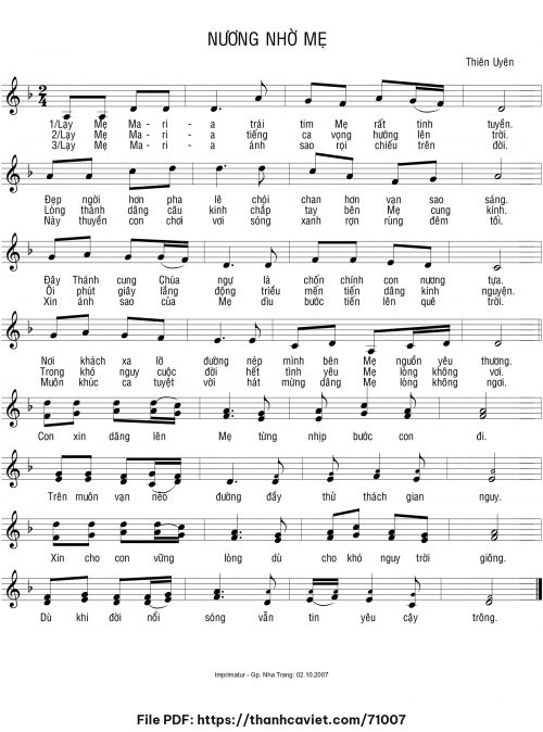Nương nhờ Mẹ - Sr. Thiên Uyên - trang 1