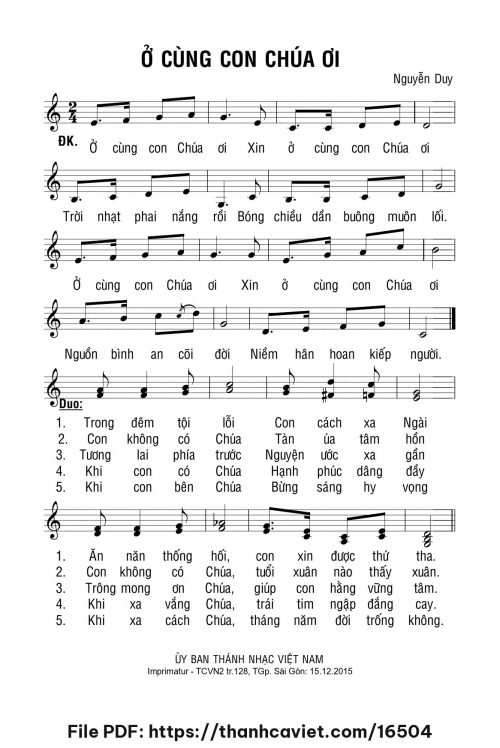 Ở cùng con Chúa ơi - Lm. Nguyễn Duy - trang 1