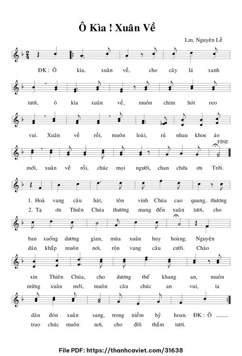 Ô kìa xuân về - Lm. Nguyên Lễ - trang 1