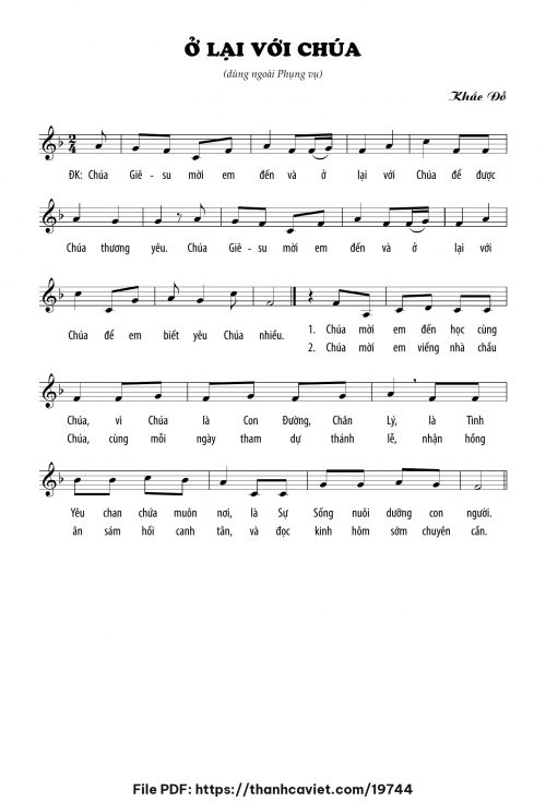 Ở lại với Chúa - Lm. Khắc Đỗ - trang 1