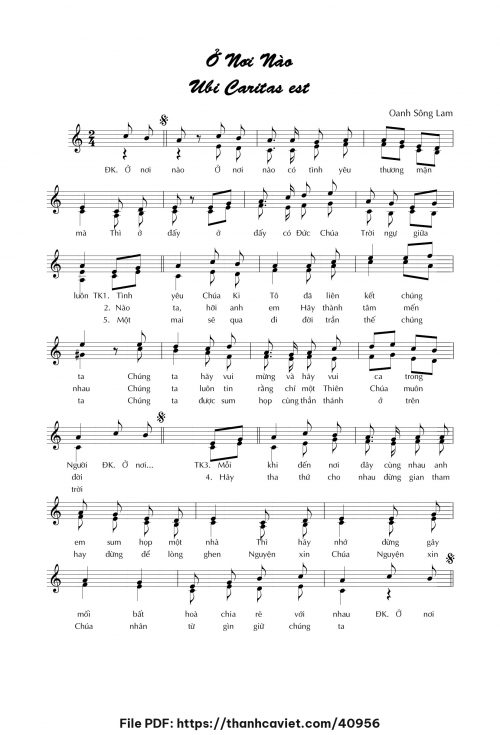 Ở nơi nào - Lm. Oanh Sông Lam - trang 1