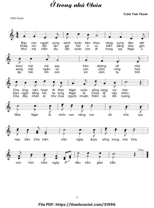 Ở trong nhà Chúa - Trịnh Vĩnh Thành - trang 1