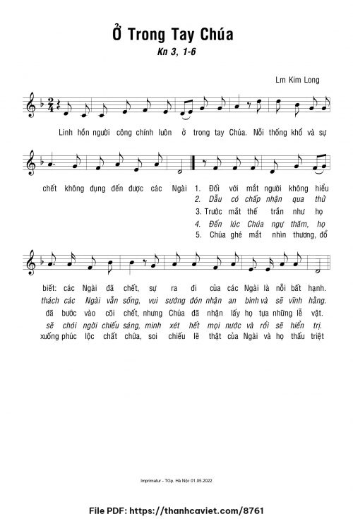 Ở trong tay Chúa - Lm. Kim Long - trang 1