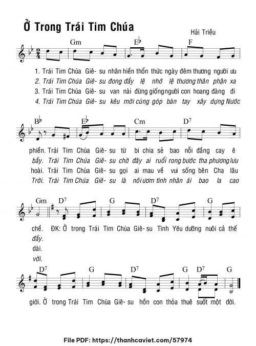 Ở trong Trái Tim Chúa - Hải Triều - trang 1