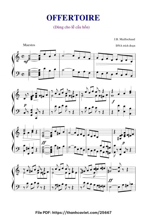 Offertoire lễ cầu hồn - Nhạc quốc tế - trang 1