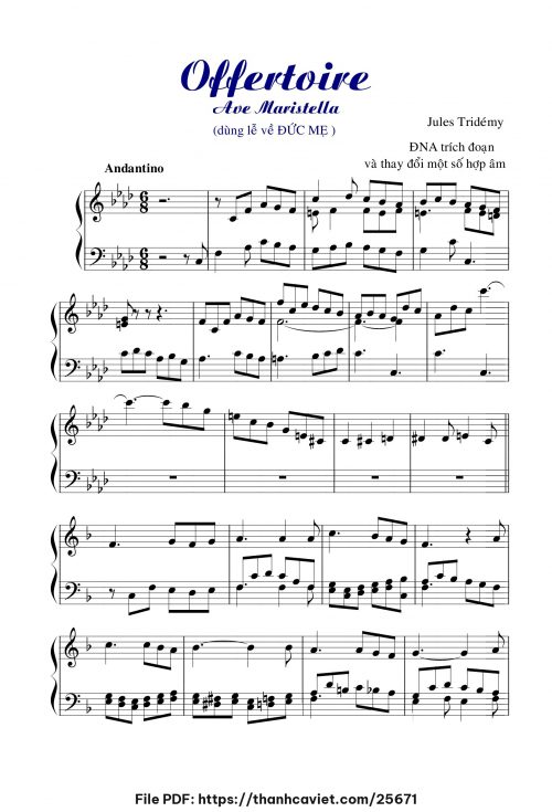 Offertoire Lễ về Đức Mẹ - Nhạc quốc tế - trang 1