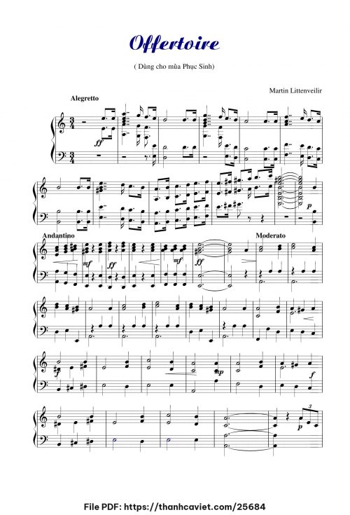 Offertoire Phục sinh - Nhạc quốc tế - trang 1