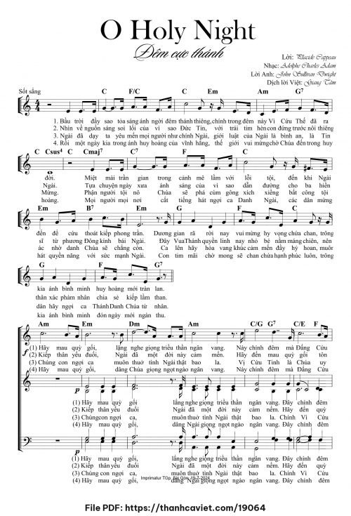 Oh Holy Night – Đêm cực thánh - Lm. Giang Tâm - trang 1
