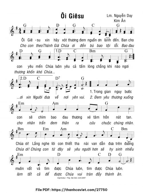 Ôi Giêsu - Lm. Nguyễn Duy - trang 1