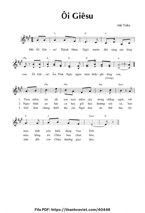 Ôi Giêsu - Hải Triều - trang 1