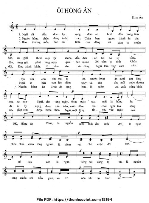 Ôi hồng ân - Kim Ân - trang 1