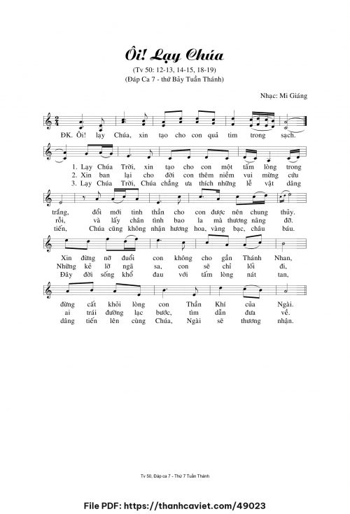 Ôi Lạy Chúa - Mi Giáng - trang 1