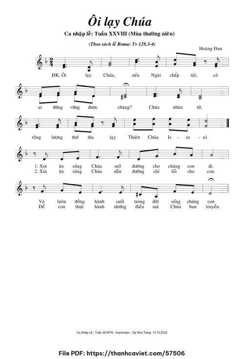 Ôi lạy Chúa - Hoàng Đan - trang 1