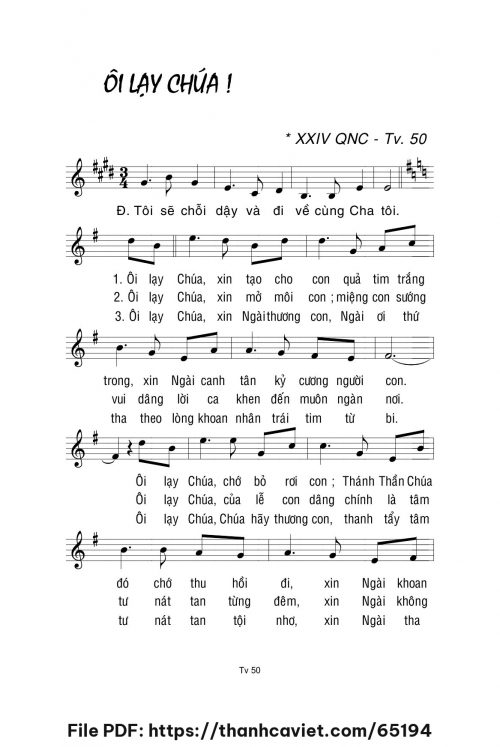 Ôi Lạy Chúa - Lm. La Thập Tự - trang 1
