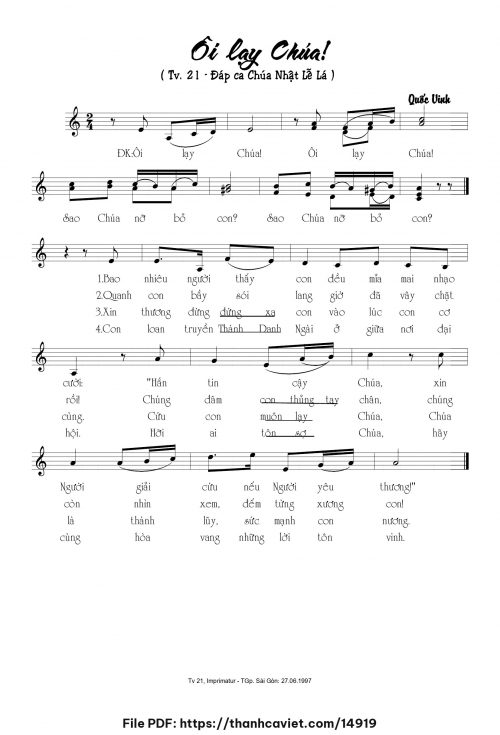 Ôi lạy Chúa! - Quốc Vinh - trang 1