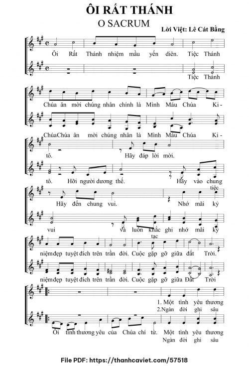 Ôi rất thánh - Lê Cát Bằng (Nhạc Ngoại, lời Việt) - trang 1