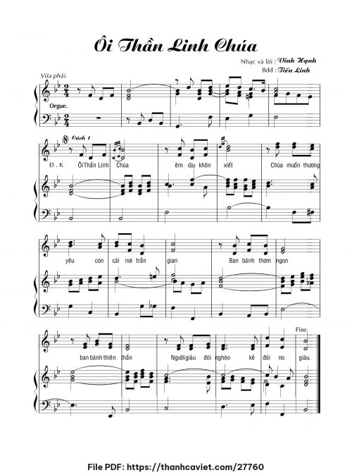 Ôi Thần linh Chúa - Tiến Linh - trang 1