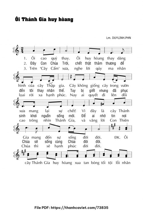 Ôi Thánh Giá huy hoàng - Lm. DUYLINH.PHN - trang 1