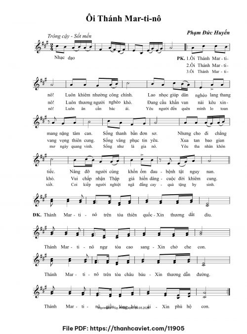 Ôi Thánh Martinô - Phạm Đức Huyến - trang 1