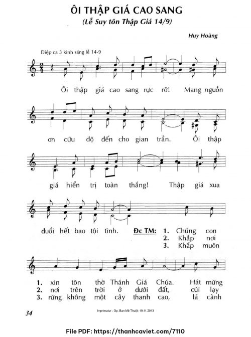 Ôi Thập Giá cao sang - Lm. Huy Hoàng - trang 1