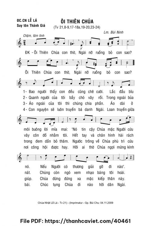 Ôi Thiên Chúa - Lm. Bùi Ninh - trang 1
