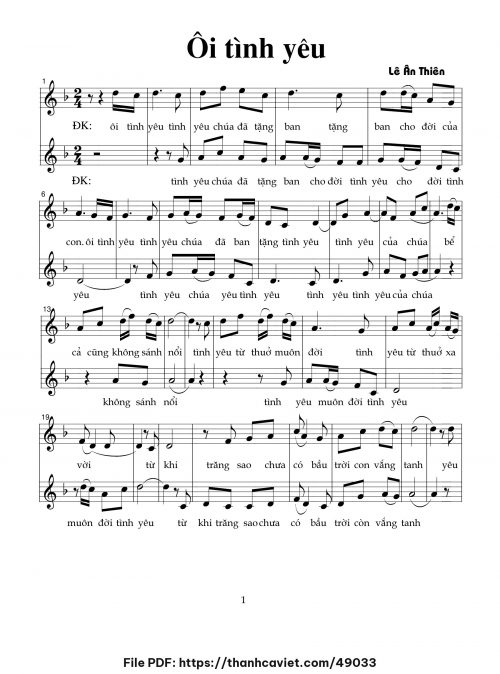 Ôi tình yêu - Lê Ân Thiên - trang 1