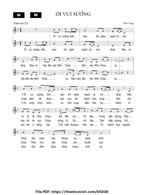 Ôi vui sướng - Lm. Kim Long - trang 1