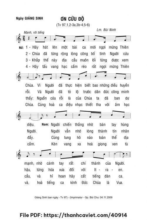 Ơn cứu độ - Lm. Bùi Ninh - trang 1