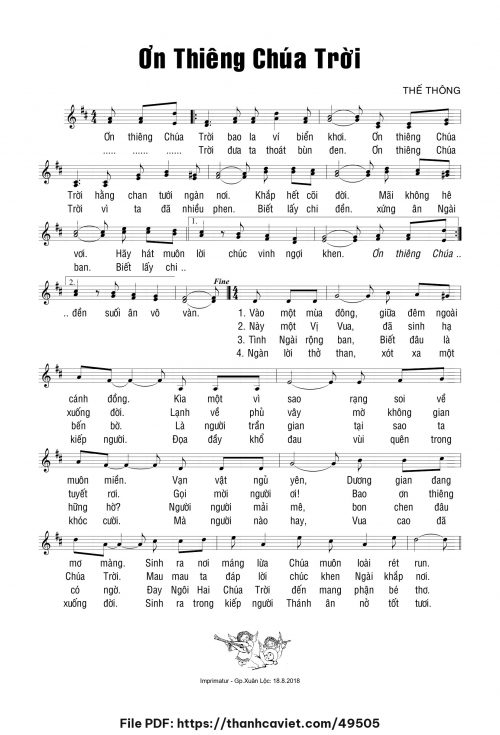 Ơn thiêng Chúa Trời - Thế Thông - trang 1