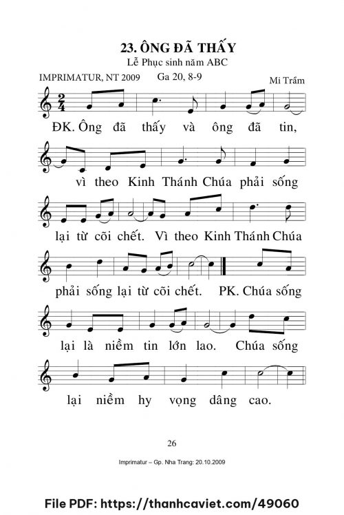 Ông đã thấy [CN Lễ Phục Sinh năm ABC] – - Lm. Mi Trầm - trang 1