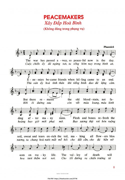 Peacemakers – Xây đắp hòa bình - Phanxicô - trang 1