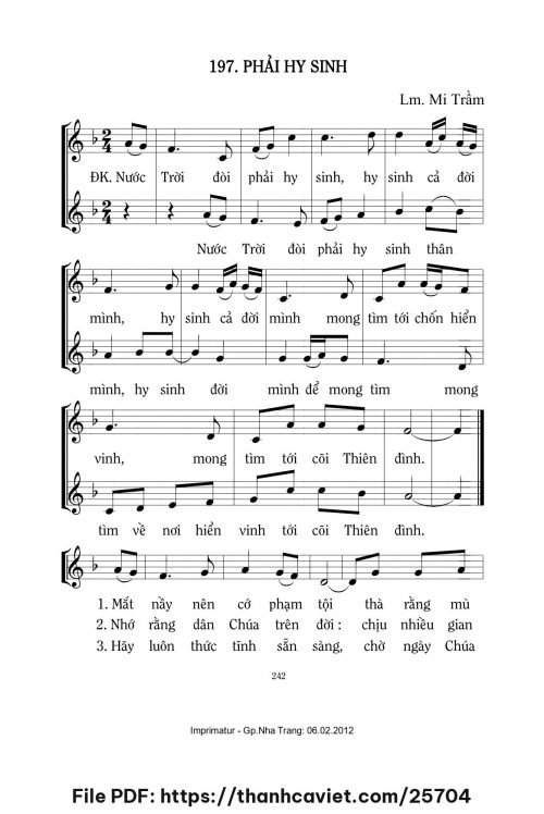Phải hy sinh - Lm. Mi Trầm - trang 1