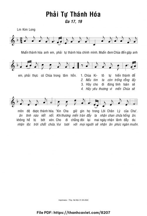Phải tự thánh hóa - Lm. Kim Long - trang 1