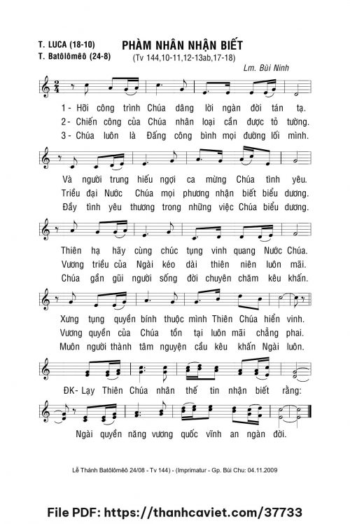 Phàm nhân nhận biết - Lm. Bùi Ninh - trang 1