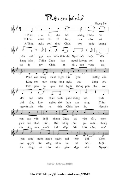 Phận con bé nhỏ - Sr. Hương Đan - trang 1
