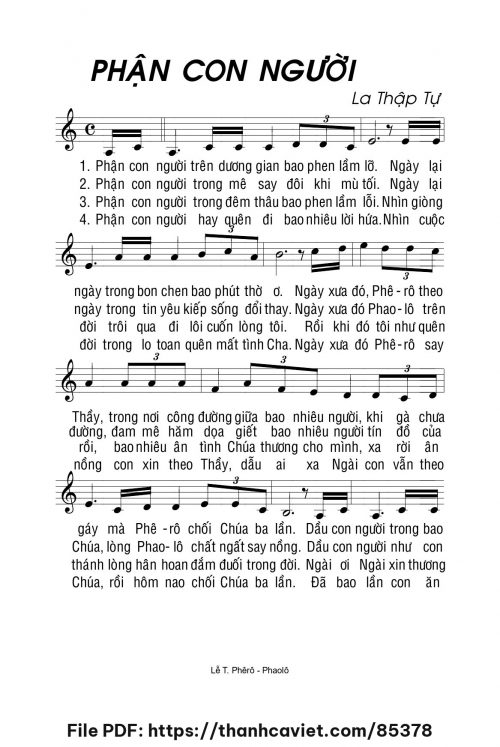 Phận con người - Lm. La Thập Tự - trang 1